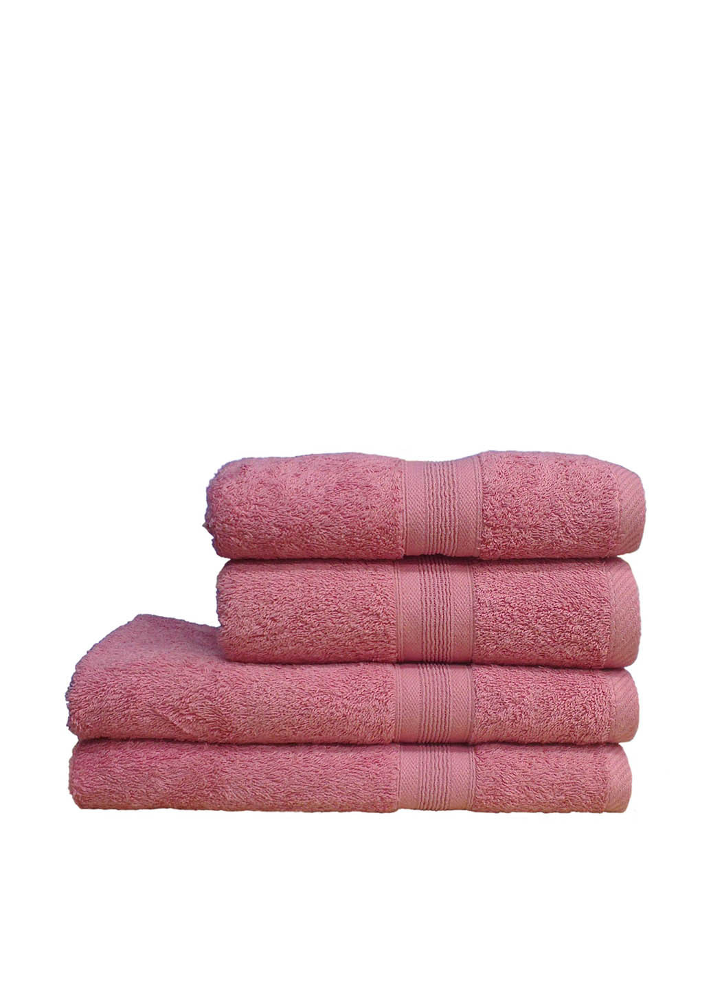 No Brand полотенце, 70х140 см однотонный темно-розовый производство - Пакистан