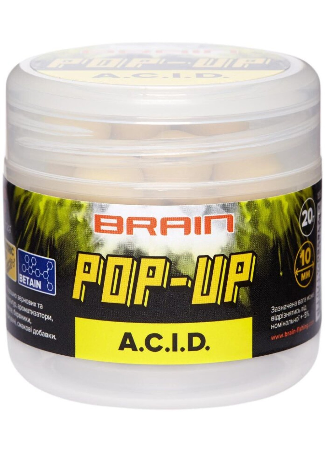 Бойлы Pop-Up F1 A.C.I.D (лимон) 12mm 15g (1858-04-18) Brain (252648394)