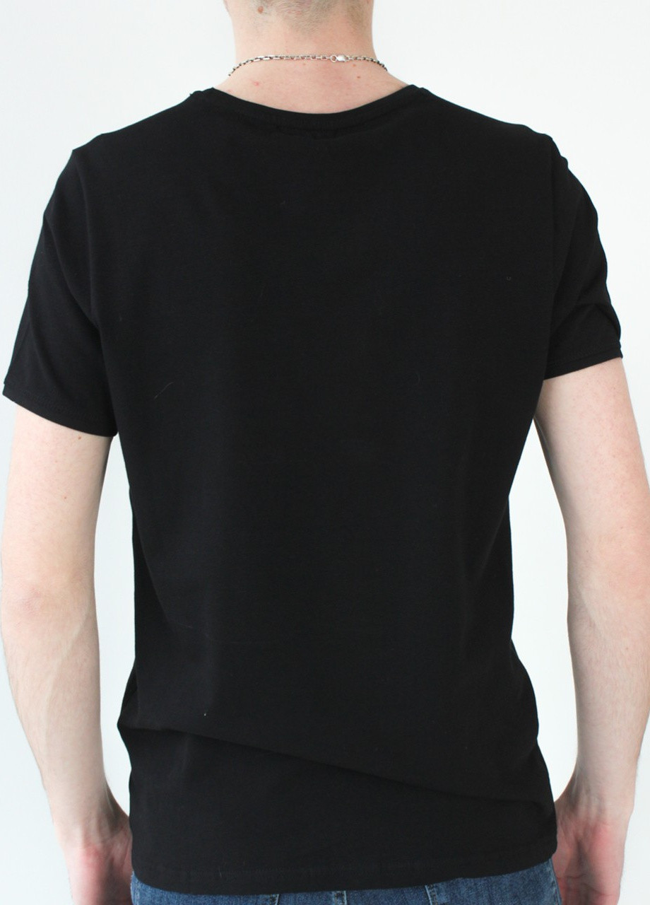 Черная футболка мужская черная базовая большой размер с коротким рукавом Jean Piere