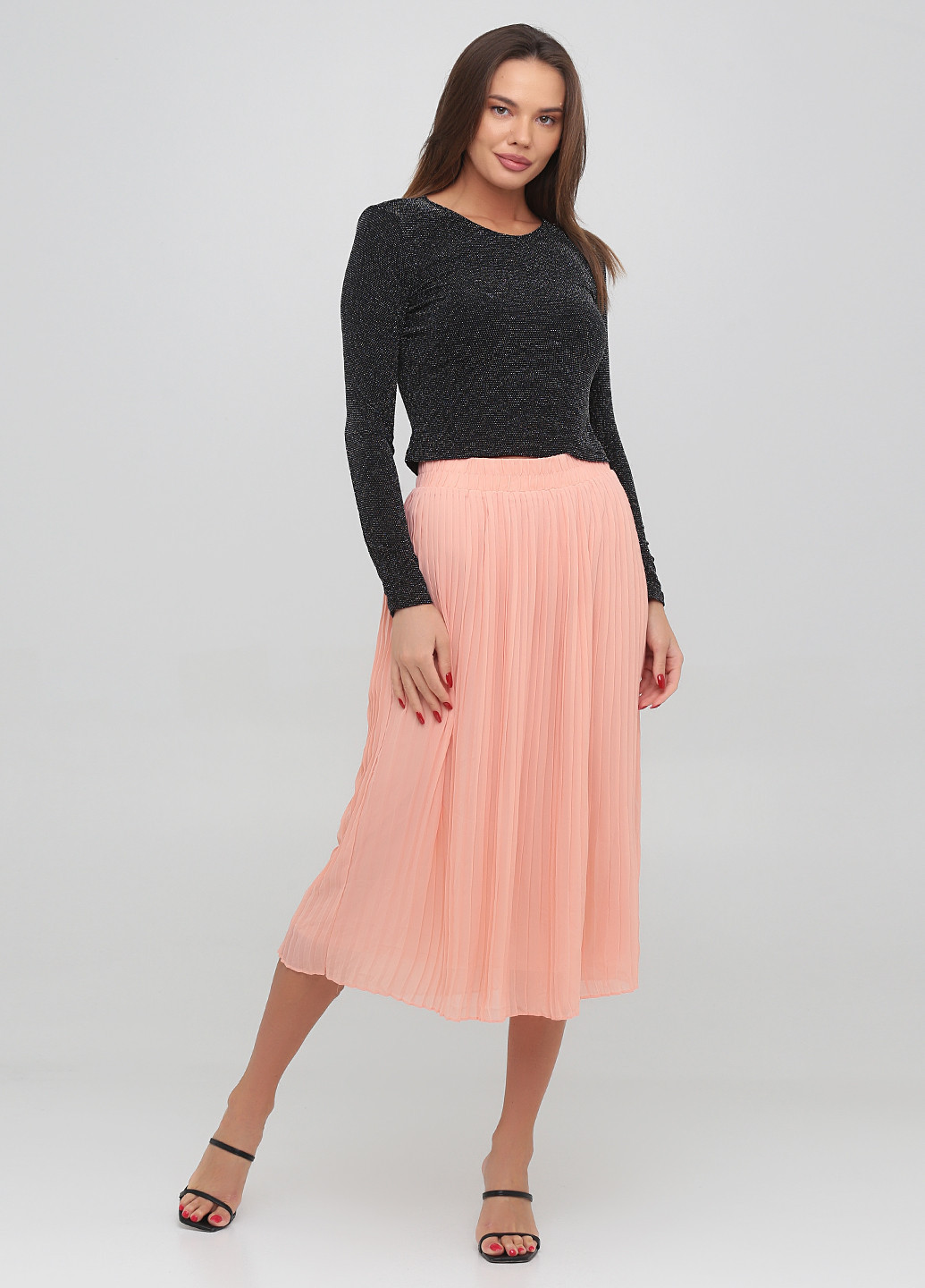 Розовая кэжуал однотонная юбка Monki плиссе