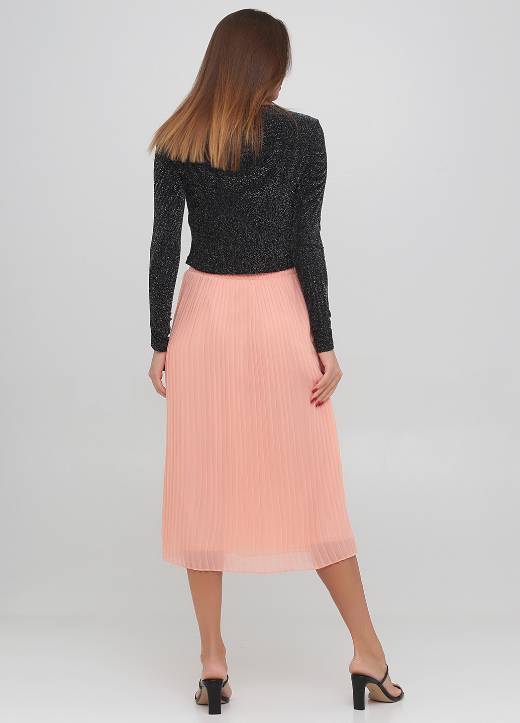 Розовая кэжуал однотонная юбка Monki плиссе