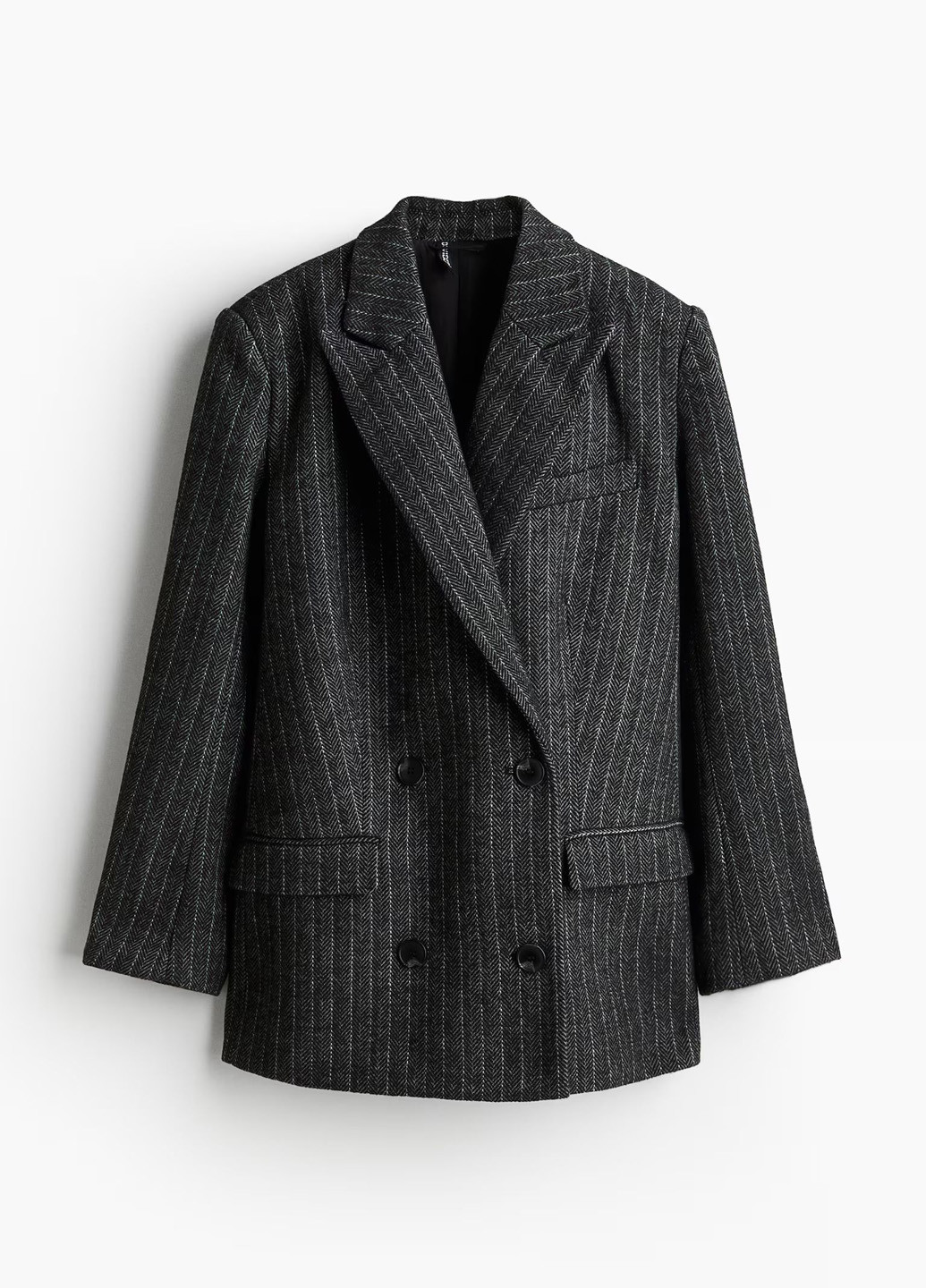 Графитовый женский жакет H&M полосатый - демисезонный