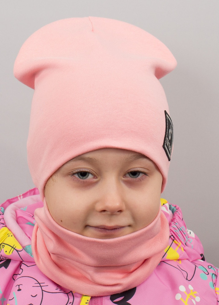 Дитяча шапка з хомутом КАНТА "TikTok" розмір 48-52 рожева (OC-995) Канта (220180360)