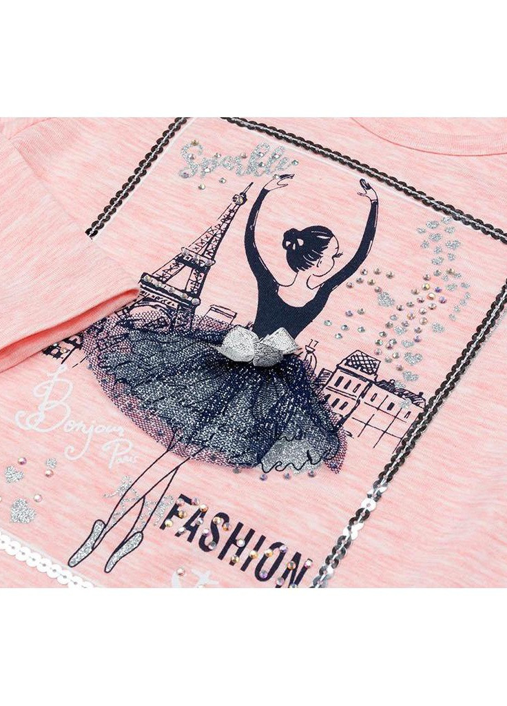 Персиковый демисезонный костюм десткий с балеринкой (10382-98g-pink) Breeze