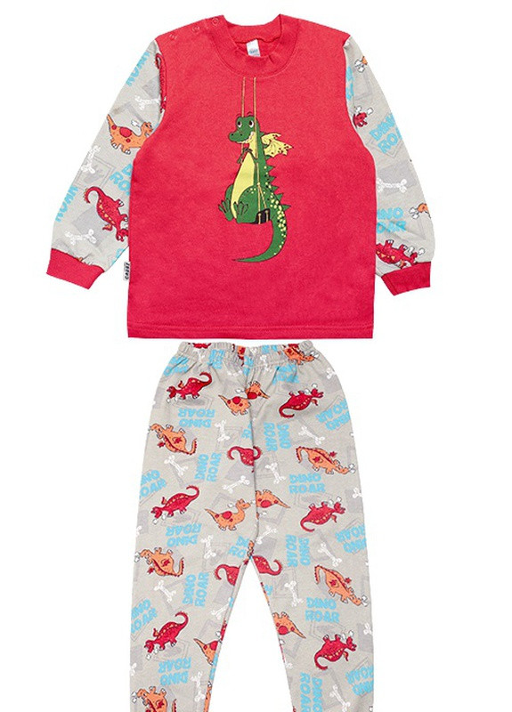 Красная зимняя детская пижама для мальчика pgm-19-5 Габби