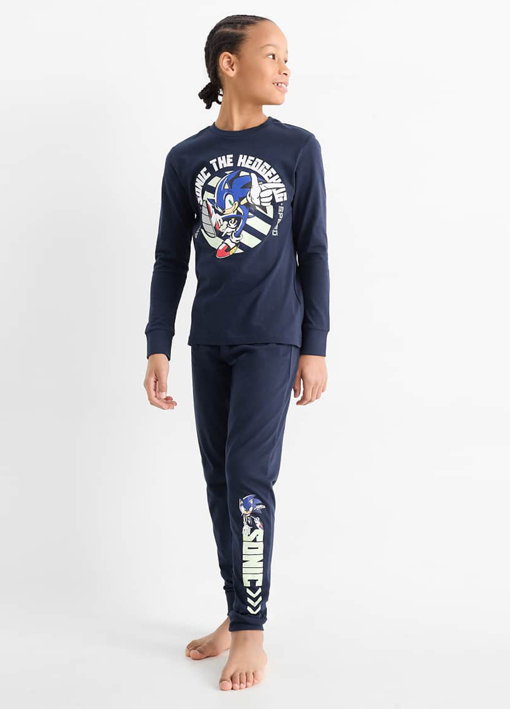 Темно-синяя всесезон пижама (лонгслив, брюки) лонгслив + брюки C&A