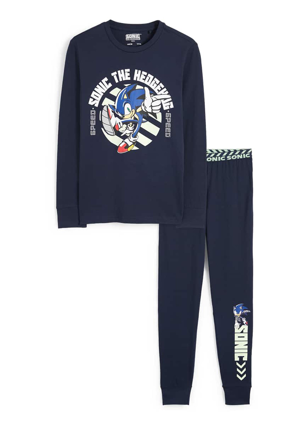 Темно-синяя всесезон пижама (лонгслив, брюки) лонгслив + брюки C&A