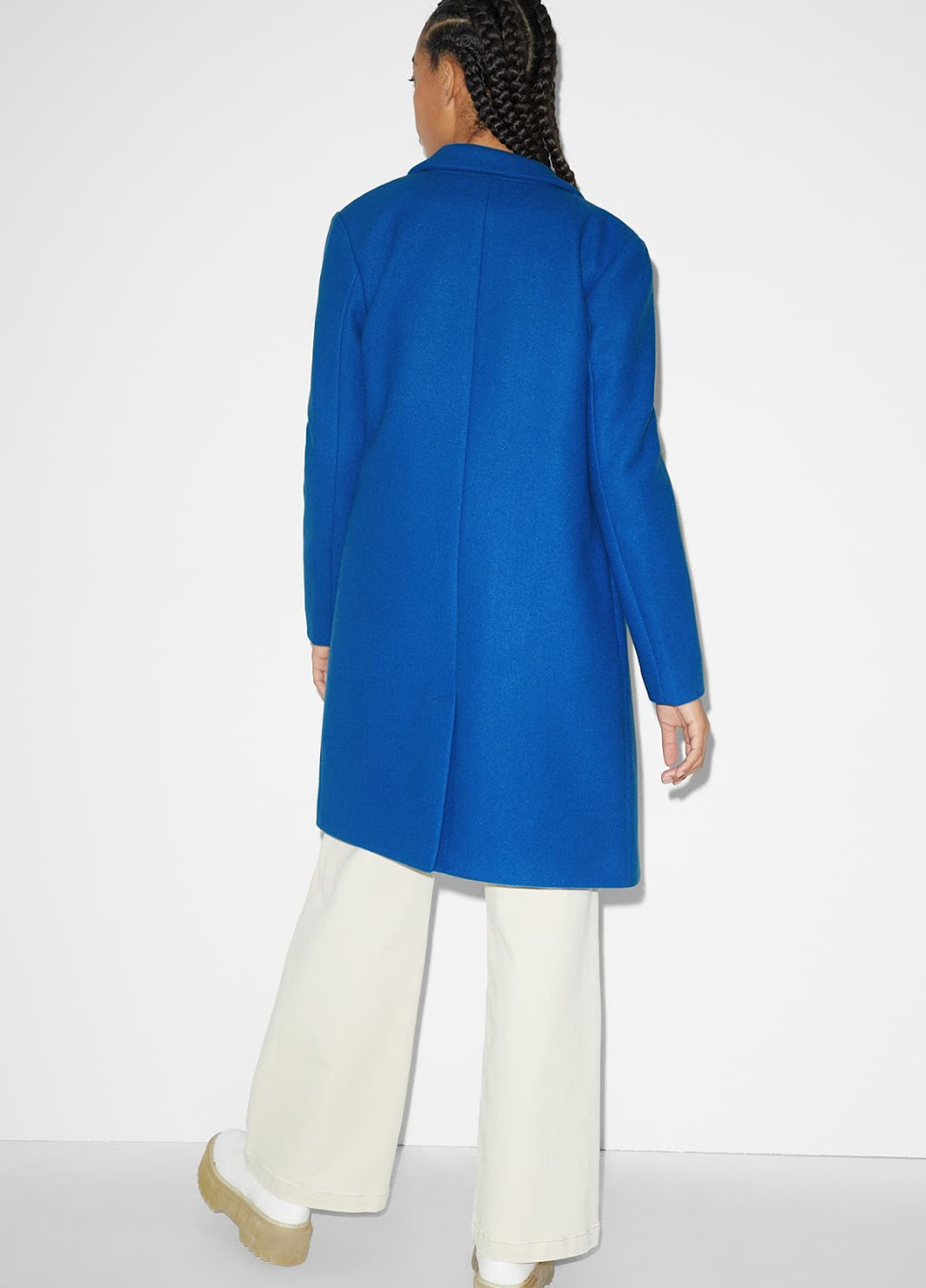 Синее демисезонное Пальто двубортное C&A