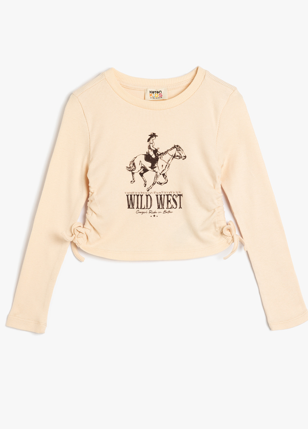 Бежевый демисезонный кэжуал лонгслив KOTON с рисунком