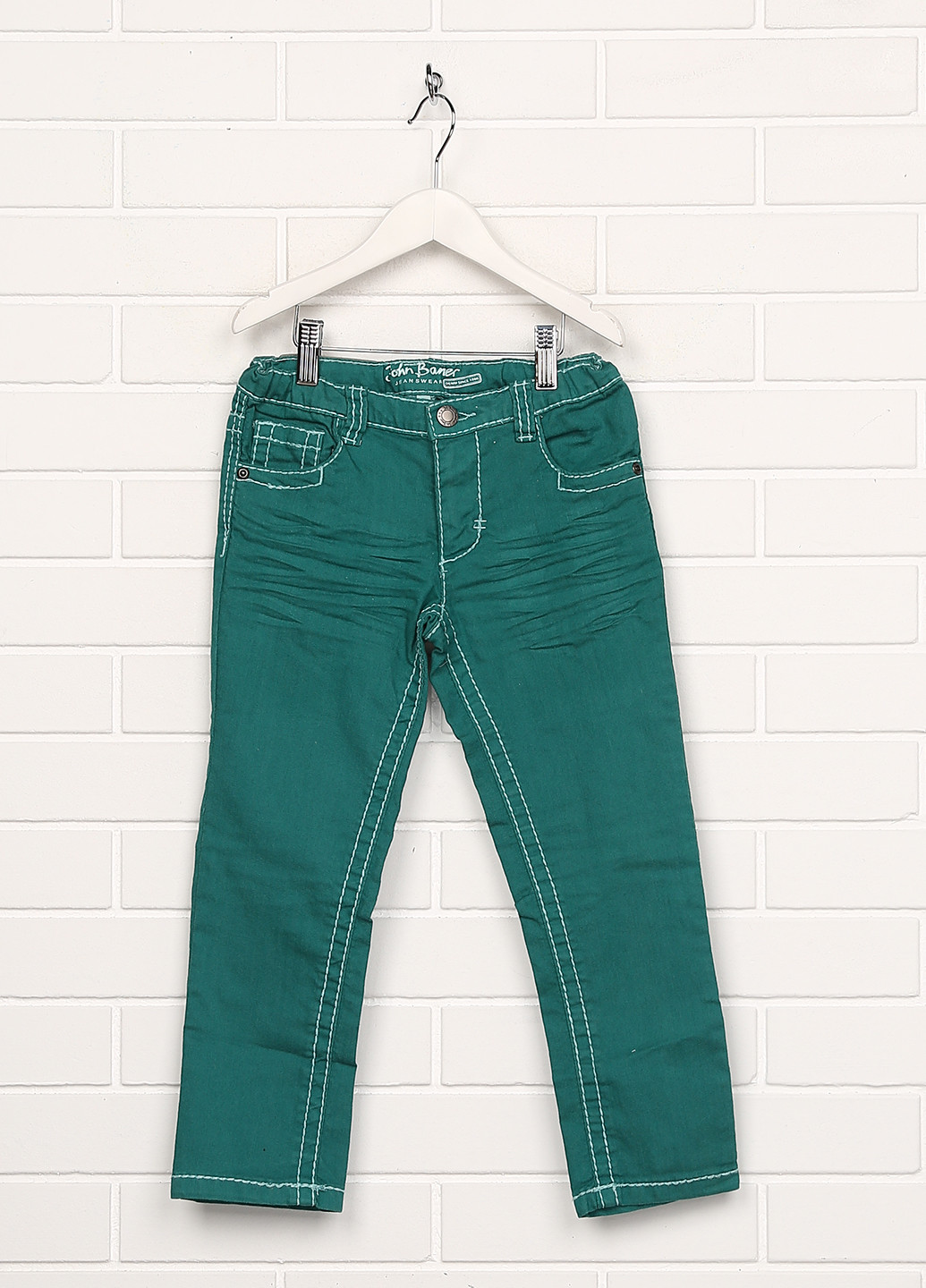 Зеленые демисезонные джинсы John Baner