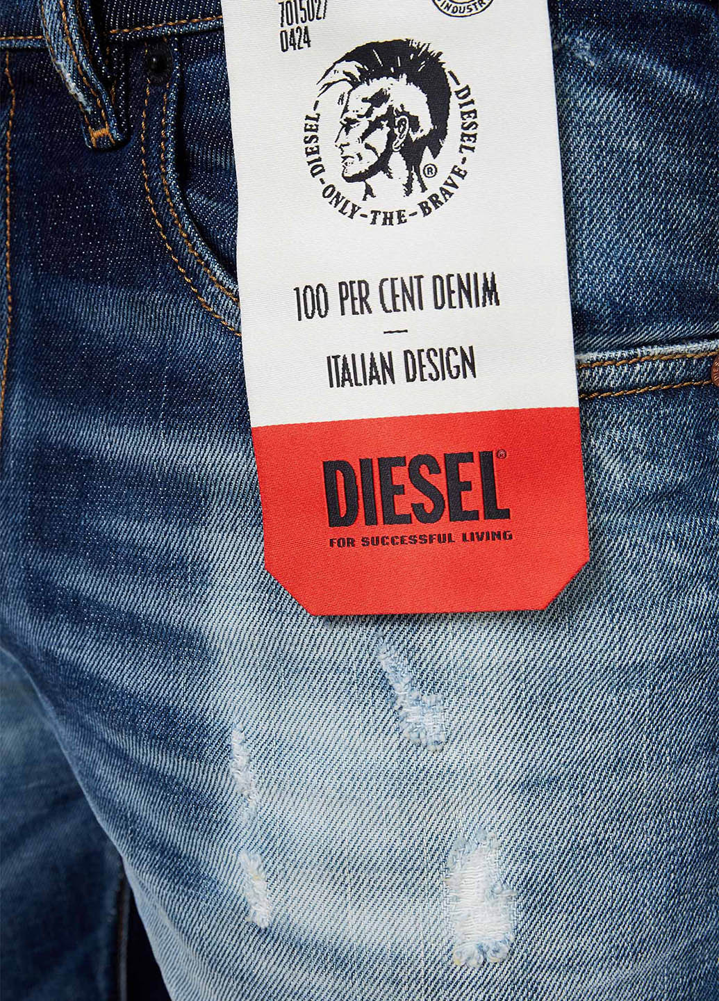 Темно-синие демисезонные слим джинсы Diesel