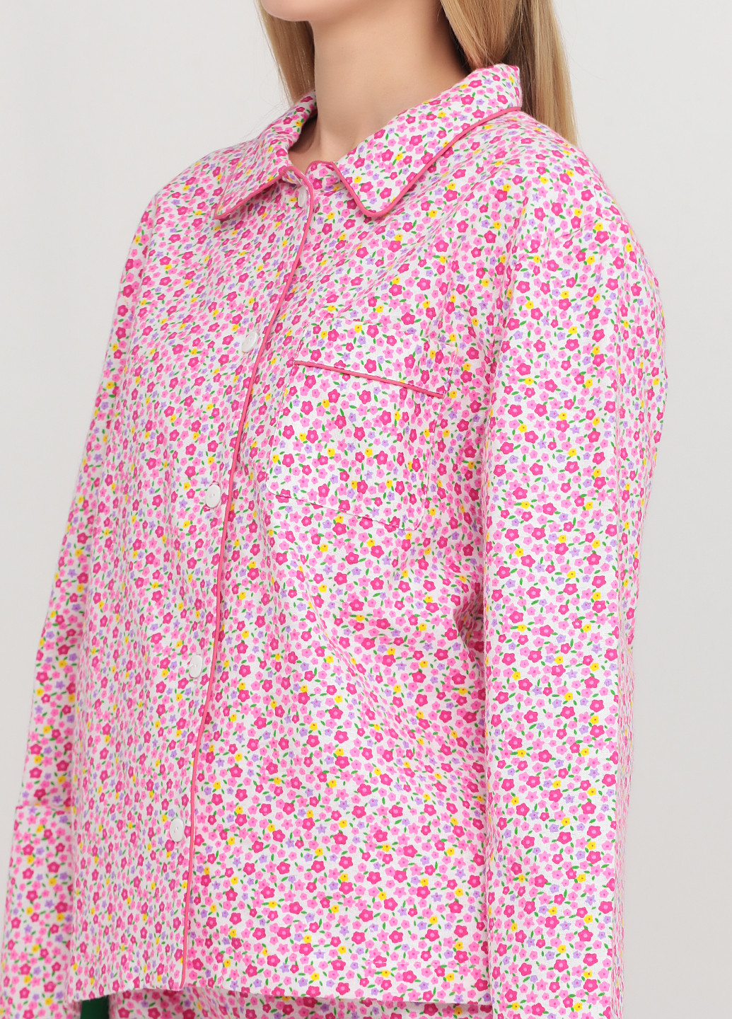 Розовая всесезон пижама рубашка + брюки MOONS