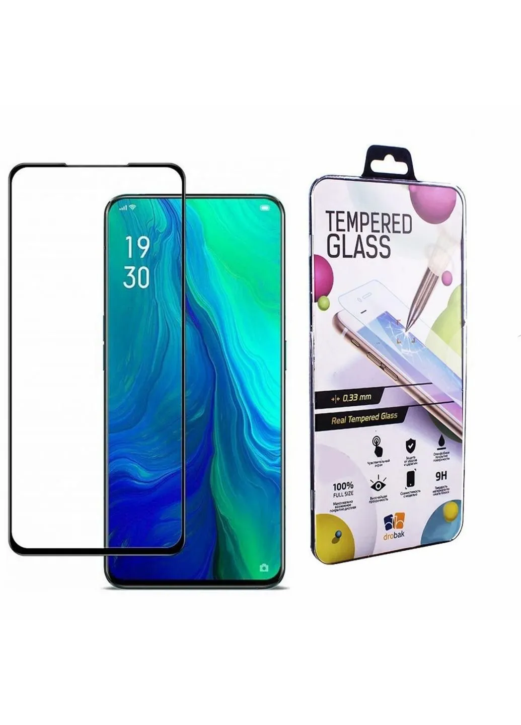 Скло захисне OPPO Reno 2 (Black) (441653) Drobak (249596421)
