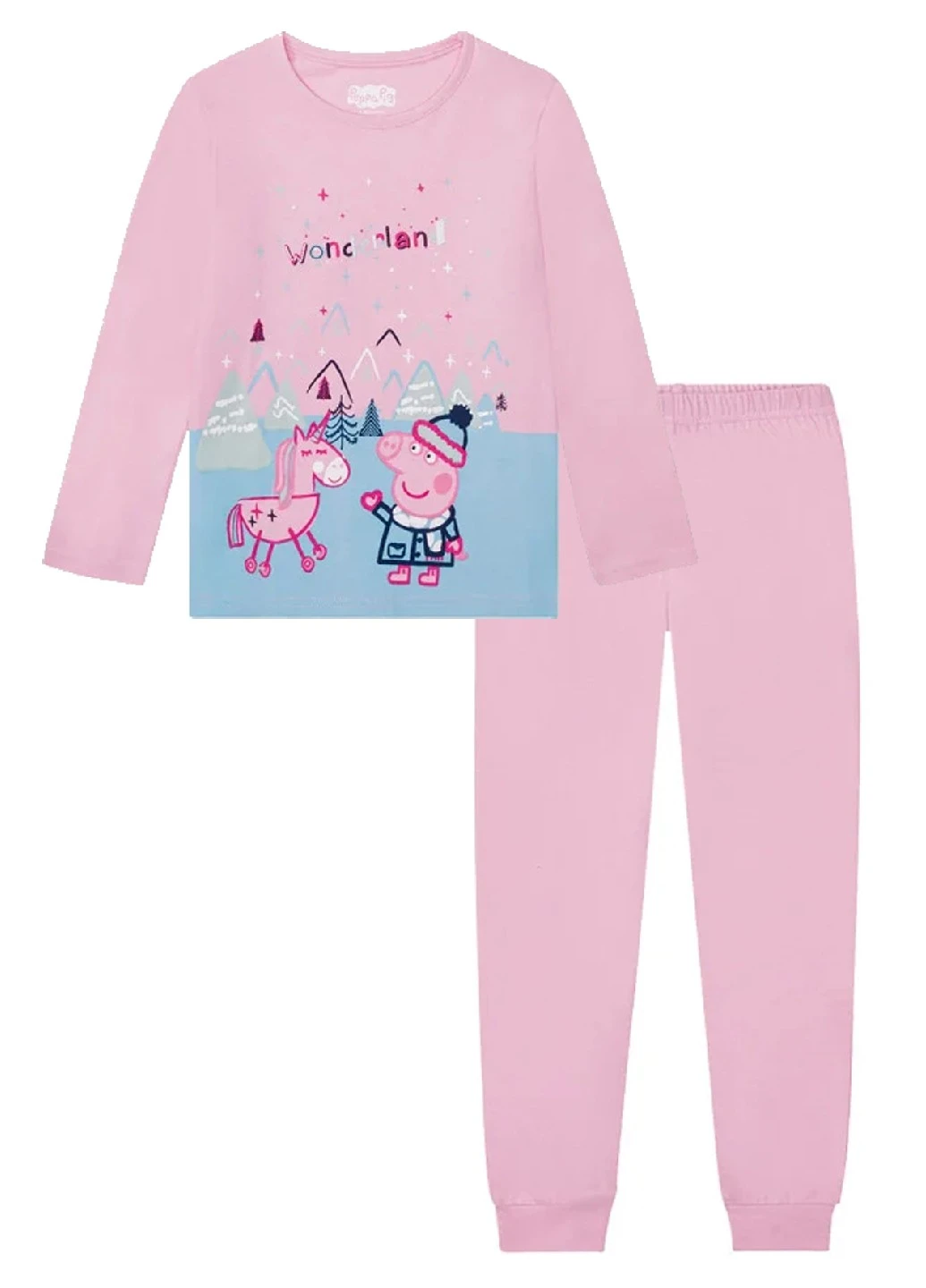Розовая всесезон пижама (лонгслив, брюки) Peppa