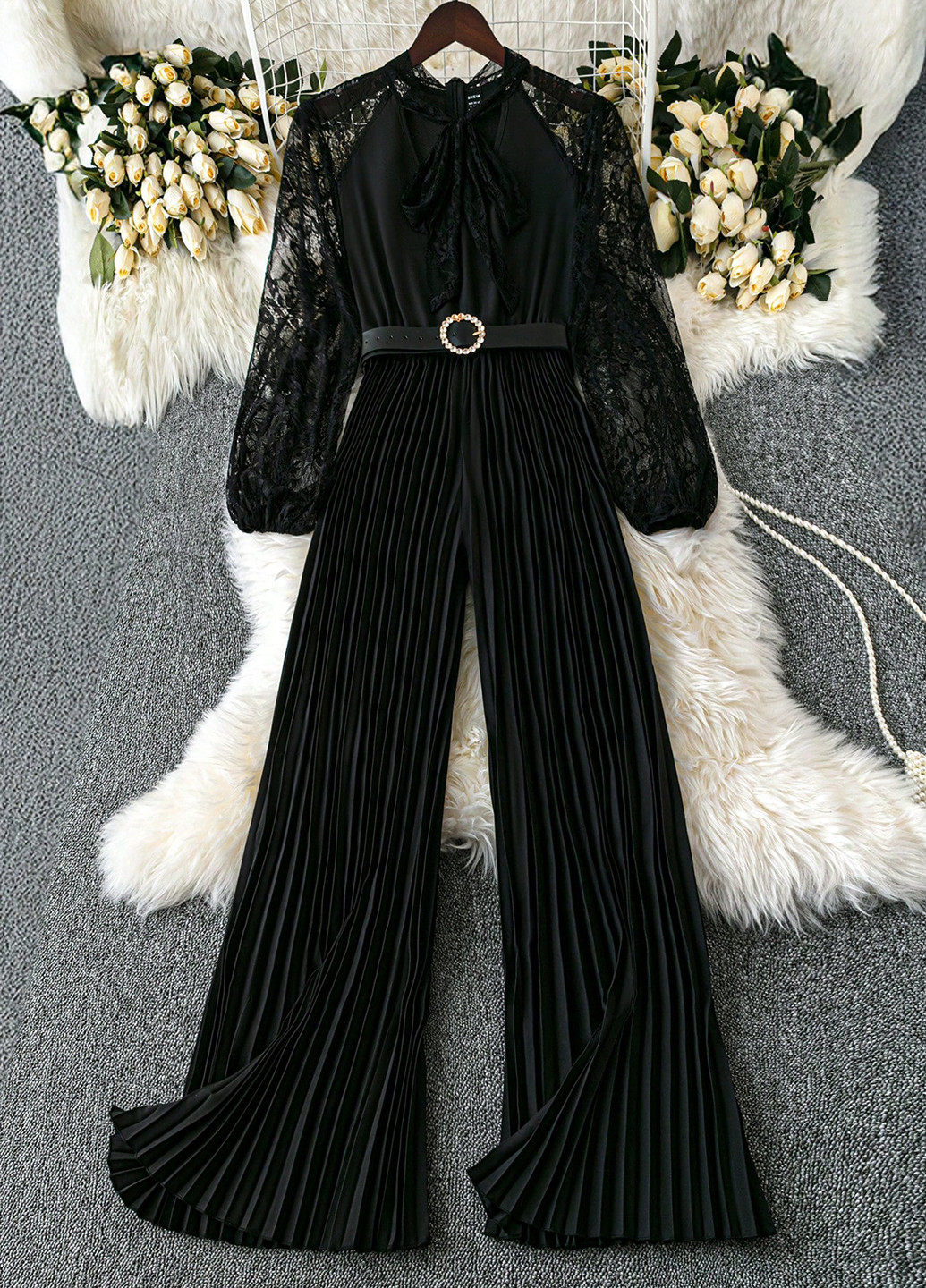 Комбінезон SHEIN комбінезон-брюки однотонний чорний святковий, вечірній поліестер