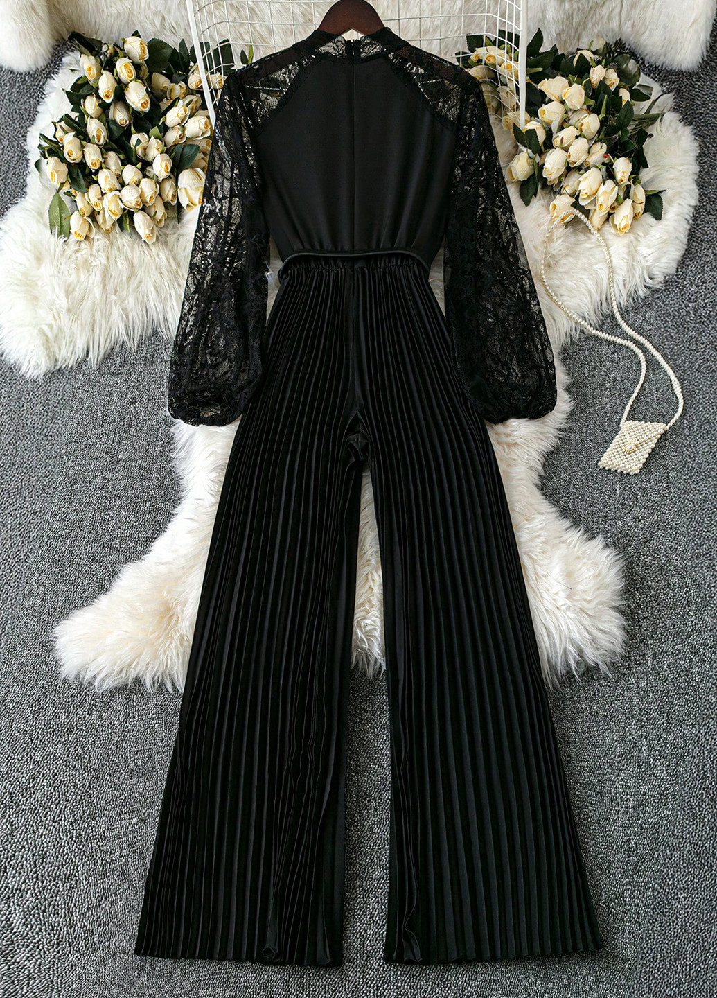 Комбінезон SHEIN комбінезон-брюки однотонний чорний святковий, вечірній поліестер