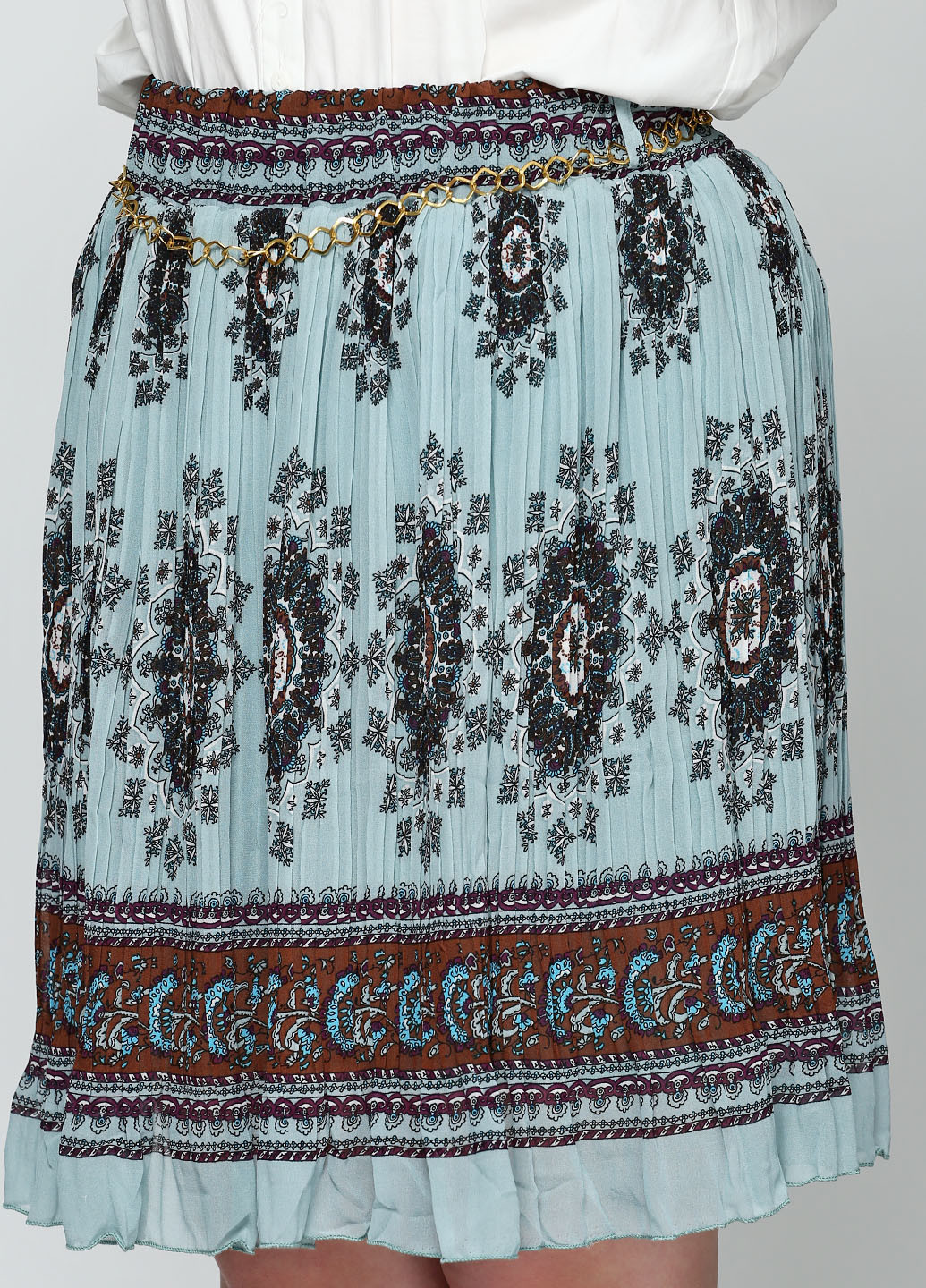 Серо-синяя кэжуал с рисунком юбка Whole Folks мини