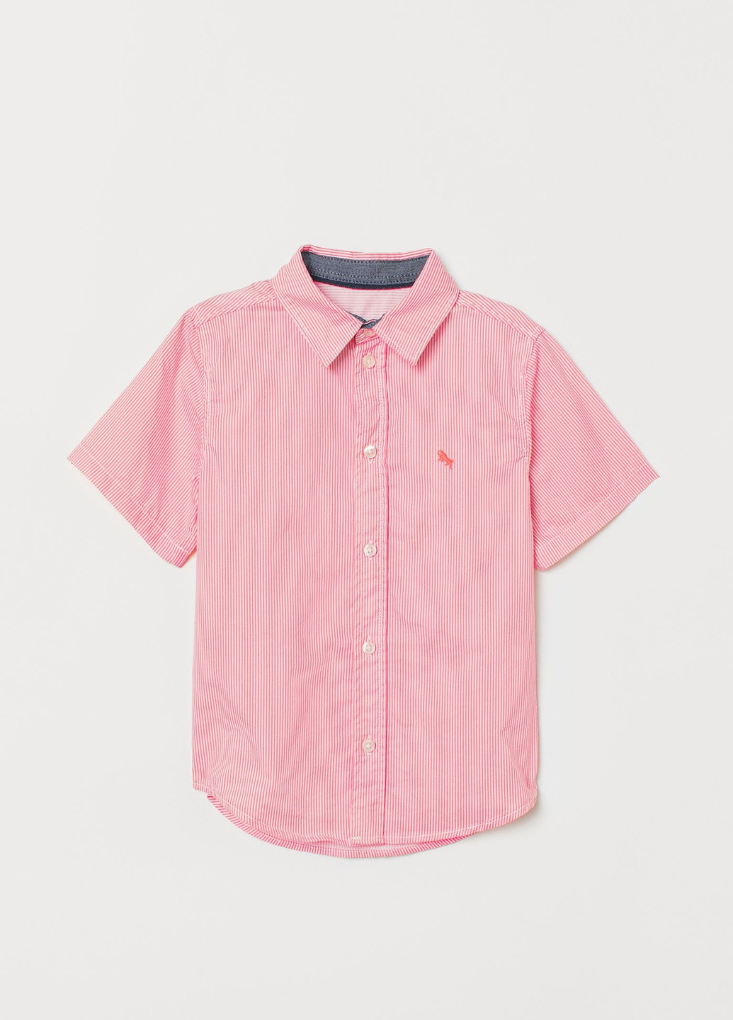 Коралловая кэжуал рубашка в полоску H&M