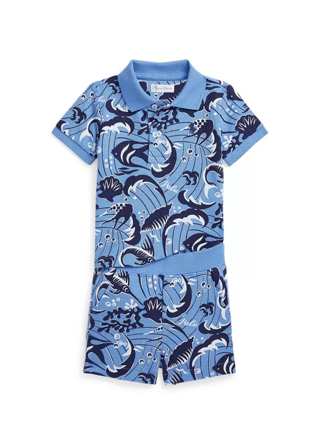 Синий демисезонный комплект (поло, шорты) Ralph Lauren