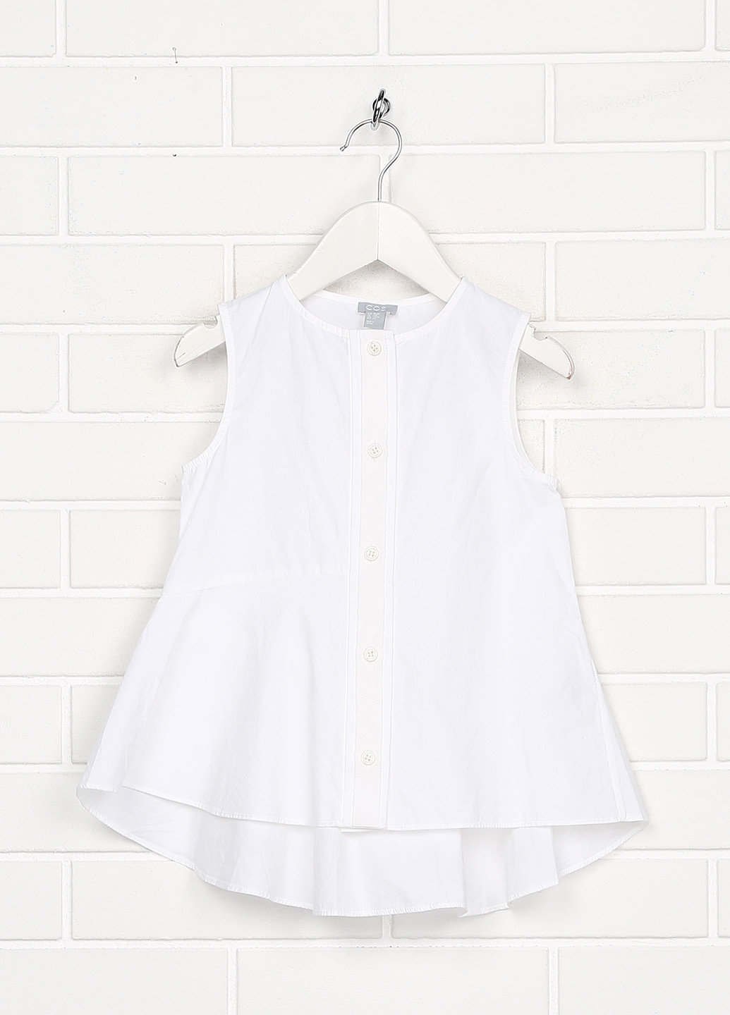 Белая однотонная блузка без рукава Cos летняя