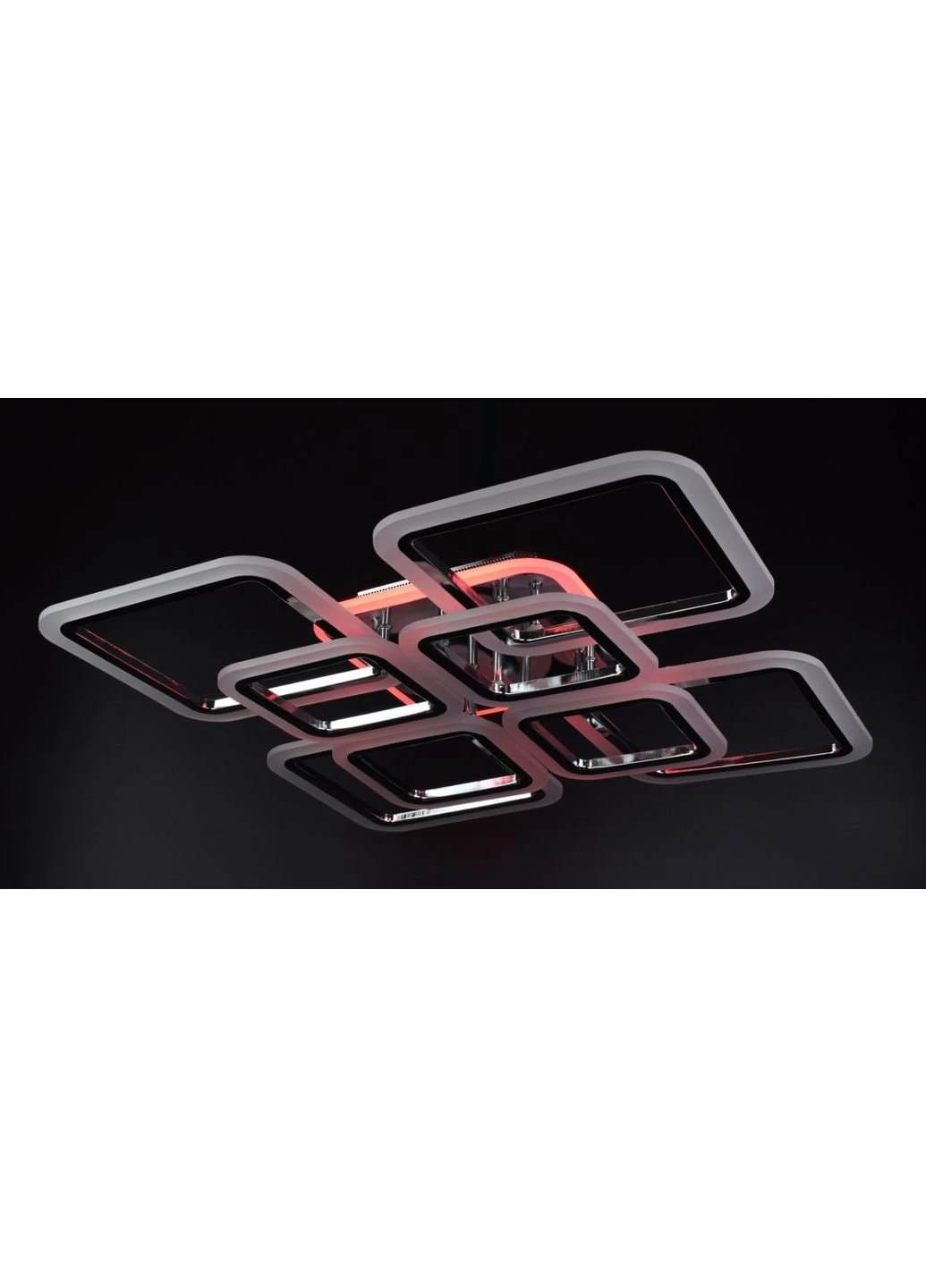 Люстра потолочная LED с пультом A2400/4+4-RGB-ch Хром 11х59х59 см. Sunnysky (253627125)