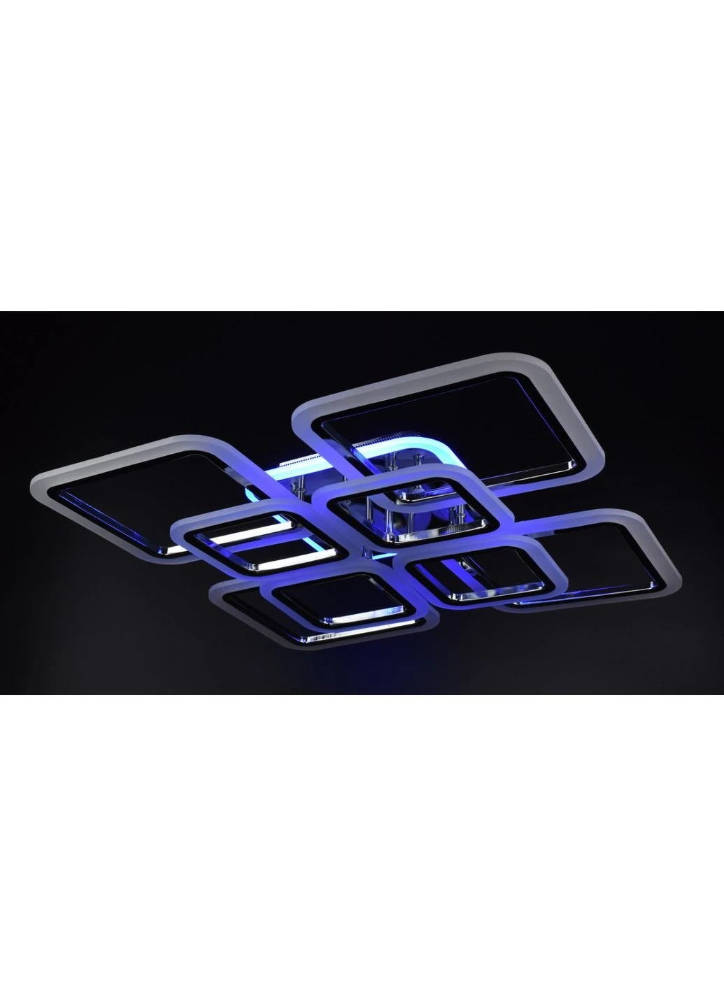 Люстра потолочная LED с пультом A2400/4+4-RGB-ch Хром 11х59х59 см. Sunnysky (253627125)