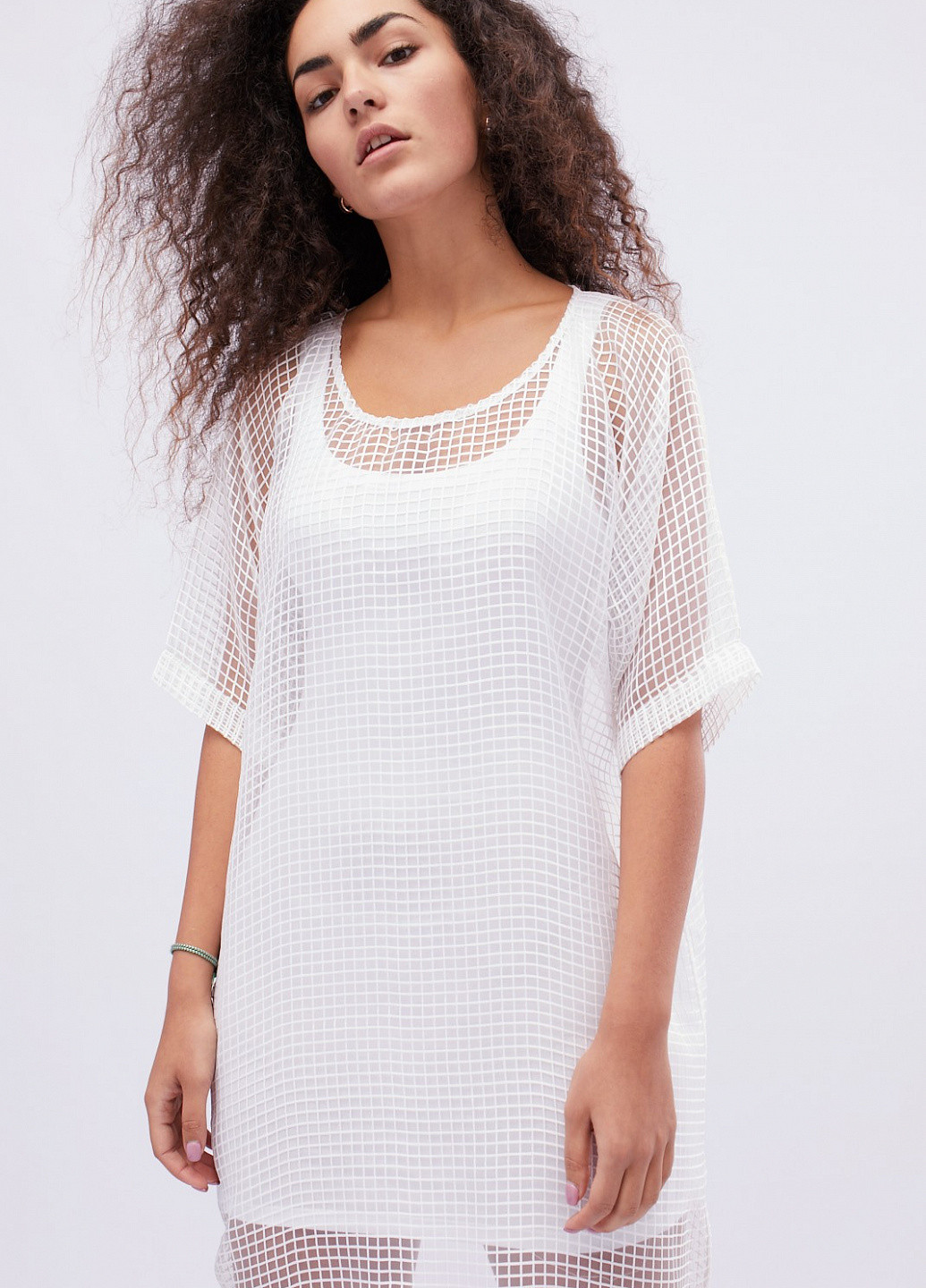 Белое кэжуал платье Carica однотонное