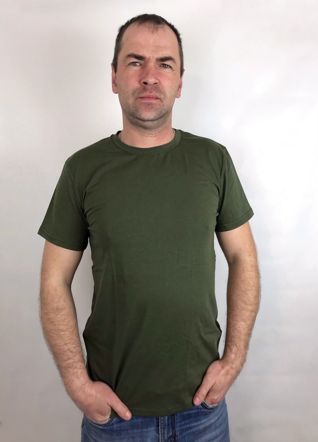 Хаки (оливковая) футболка мужская N.EL.