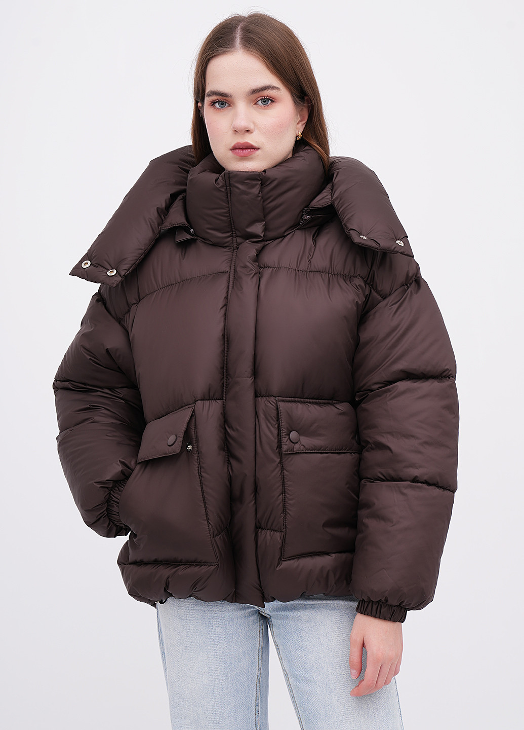 Темно-коричневая зимняя куртка EQUILIBRI