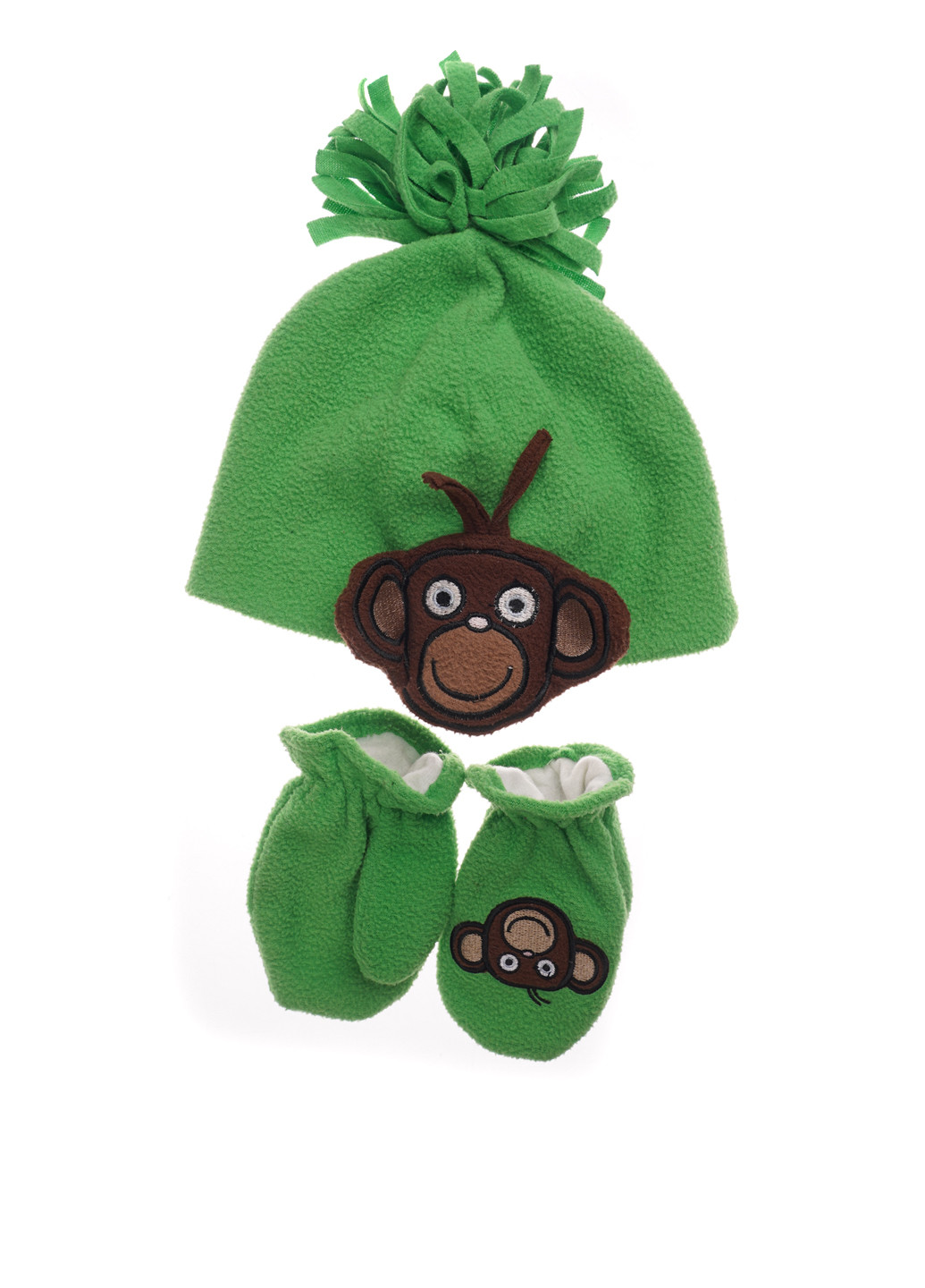 Зеленый демисезонный комплект (шапка, варежки) Asos