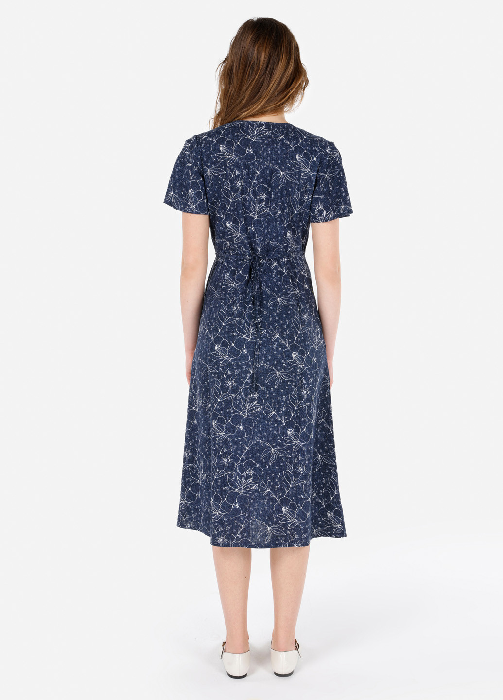 Темно-синее кэжуал платье на запах Colin's с цветочным принтом