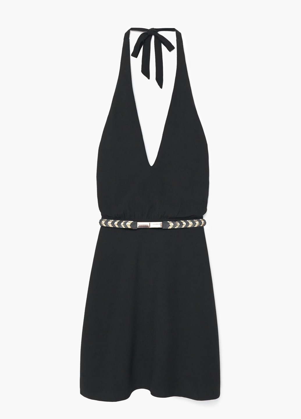 Чорна кежуал сукня з відкритою спиною Mango однотонна