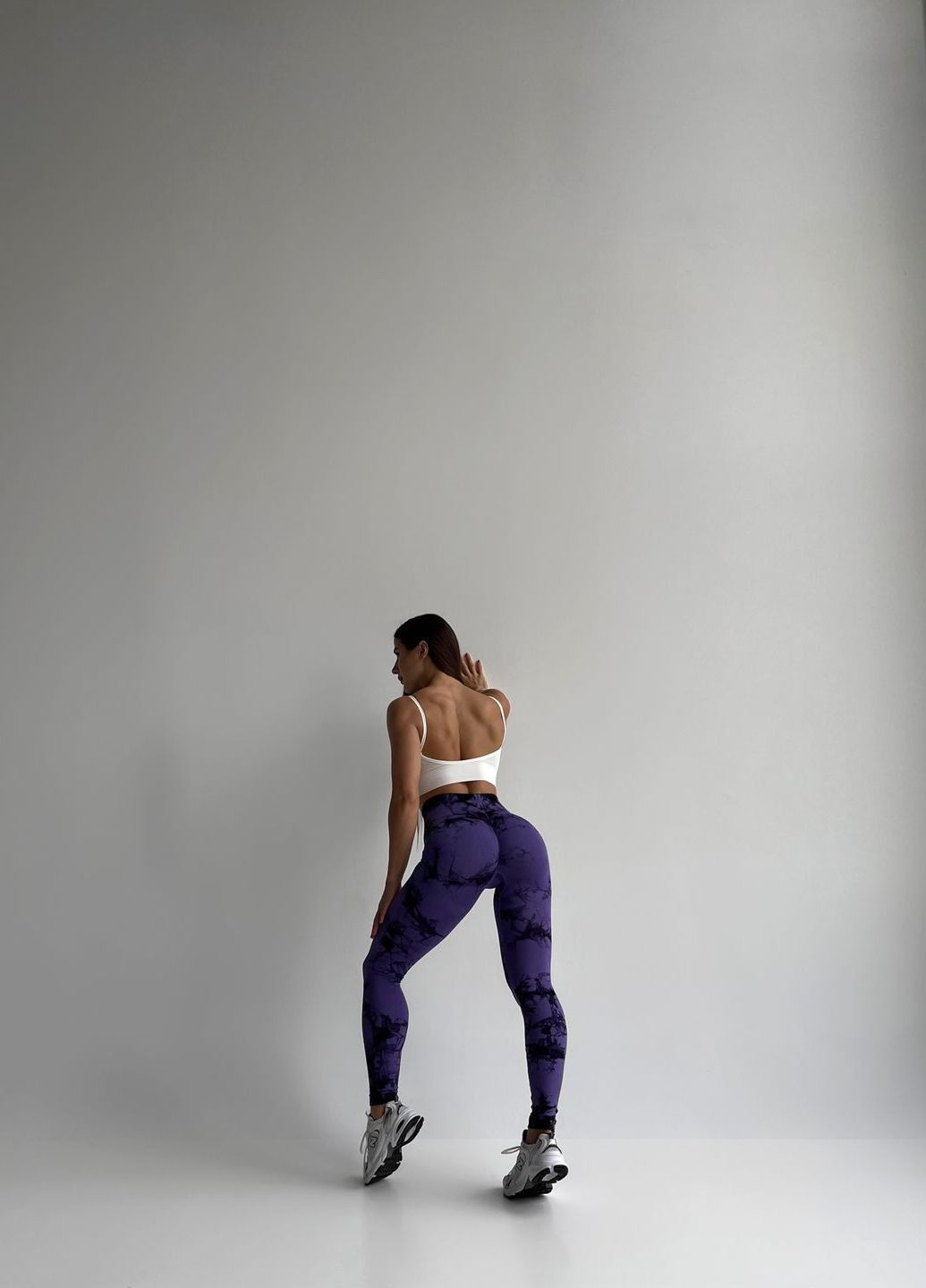 Фиолетовые лосины спортивные женские FitU