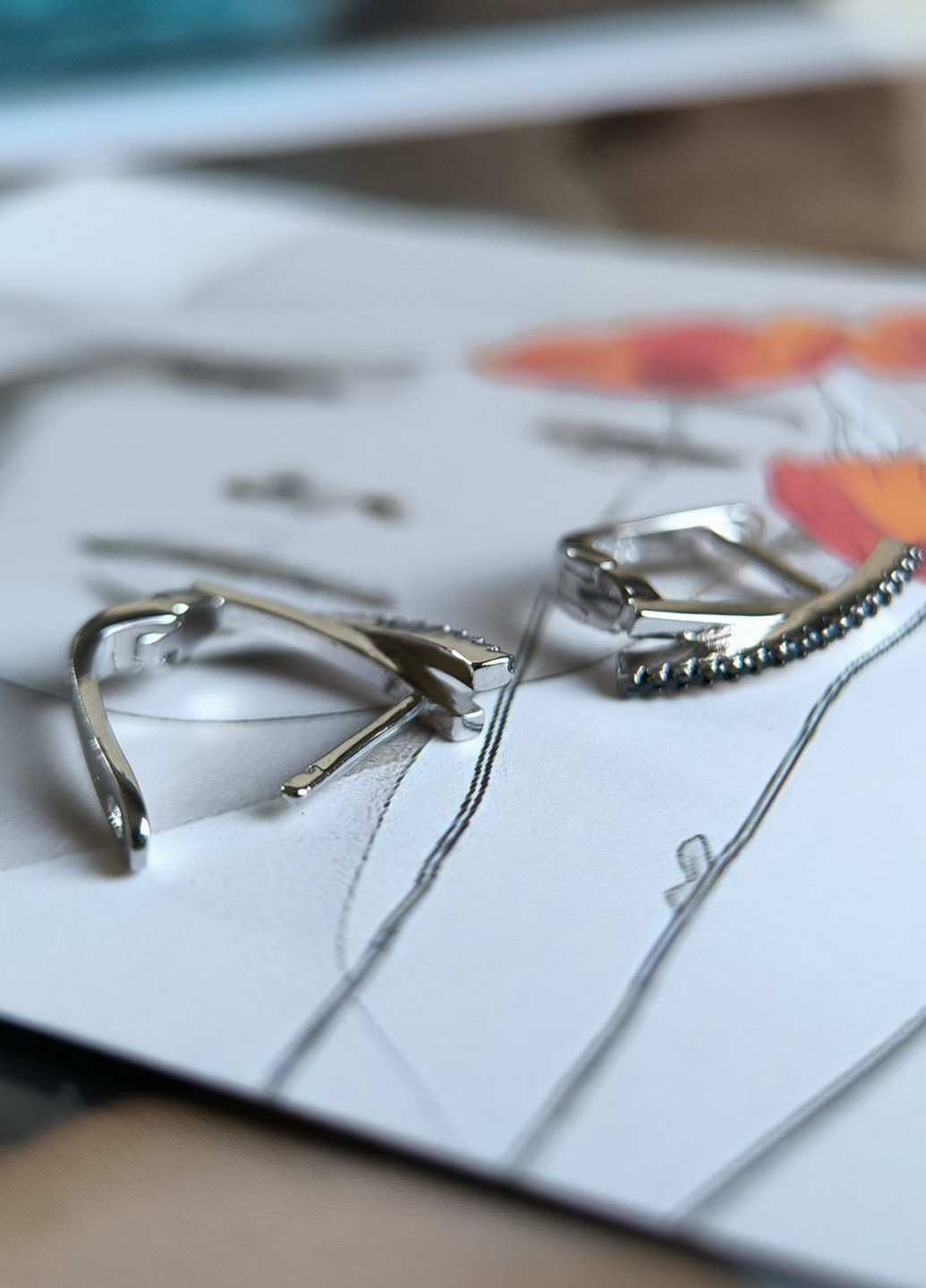 Сережки Silver Flame (350941320)