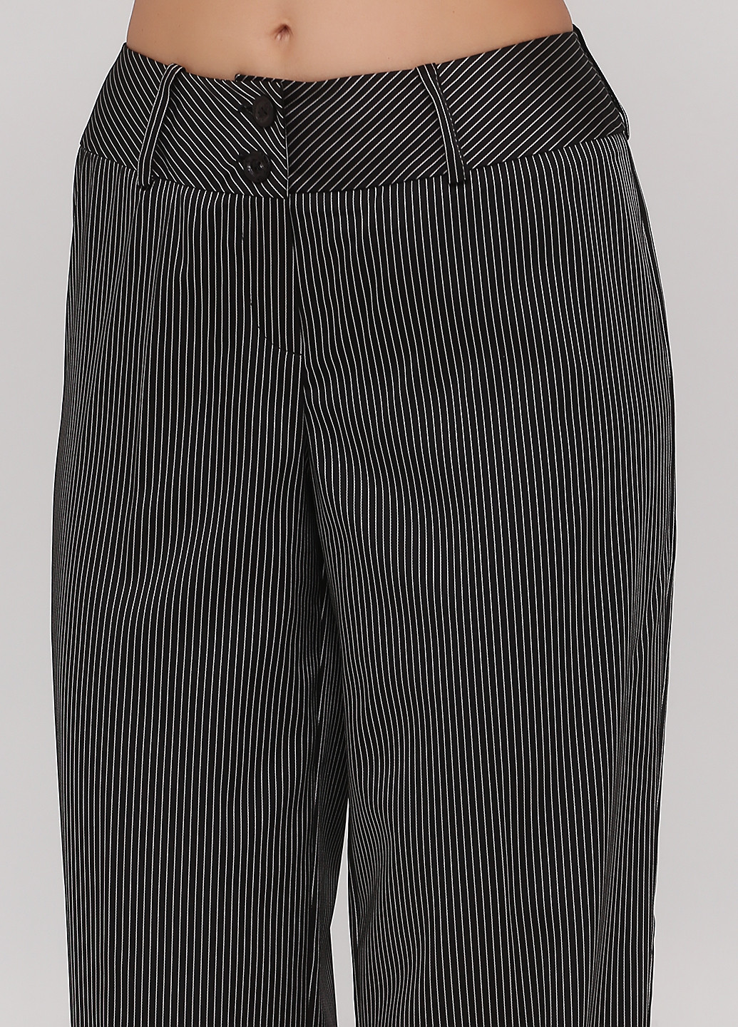 Черно-белые кэжуал демисезонные прямые брюки Petro Soroka