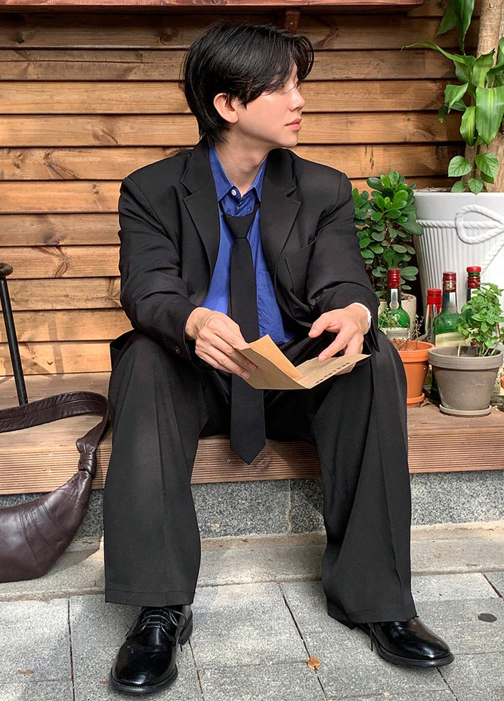 Черный демисезонный костюм (пиджак, брюки) брючный SHEIN