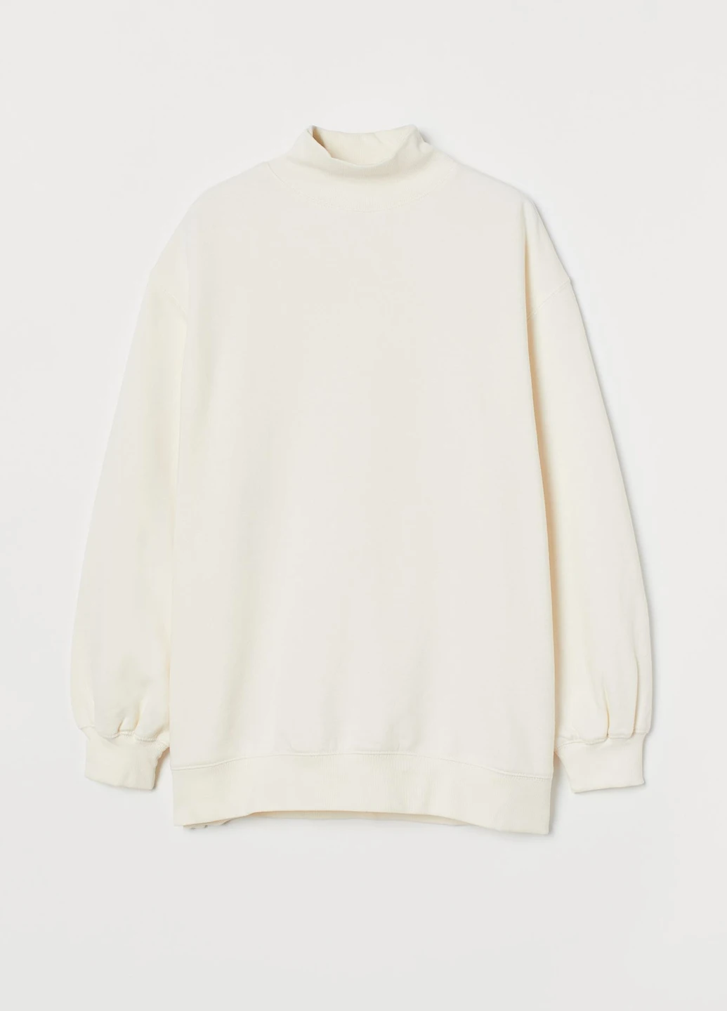 Молочный свитшот оверсайз H&M однотонный (238483989)