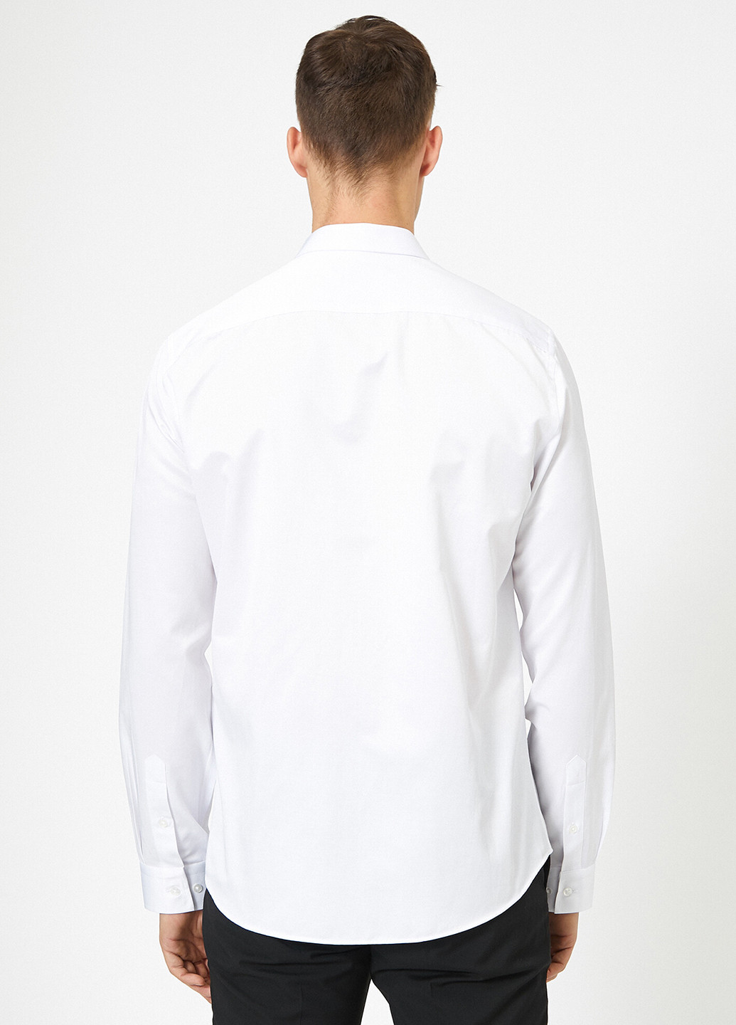 Белая классическая рубашка однотонная KOTON