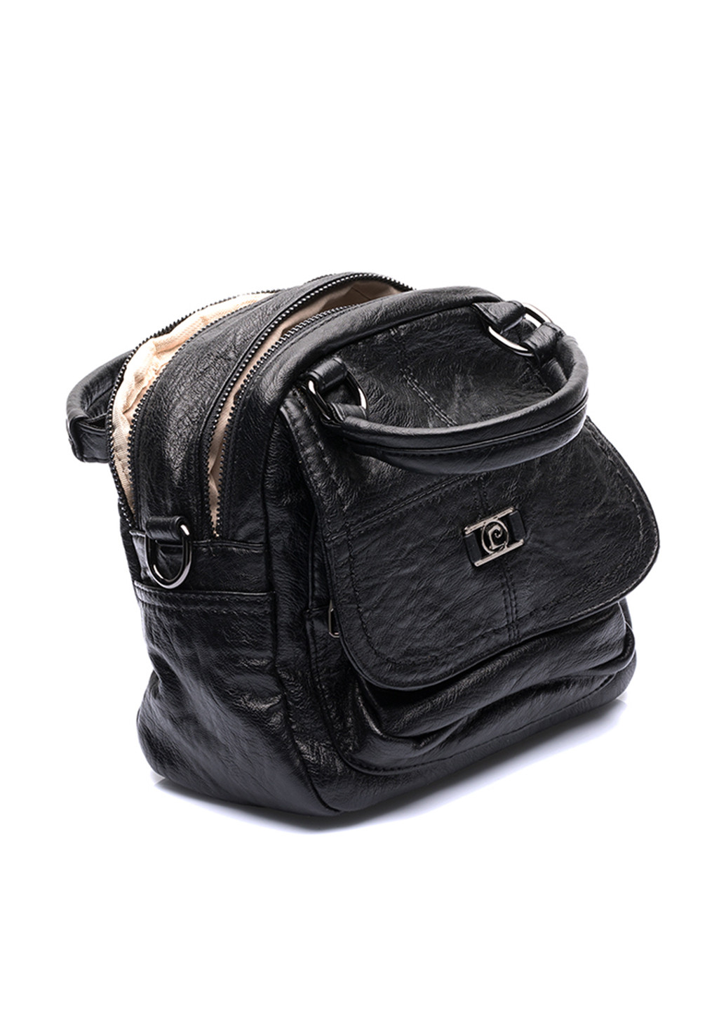 Сумка-рюкзак Pierre Cardin однотонный чёрный кэжуал