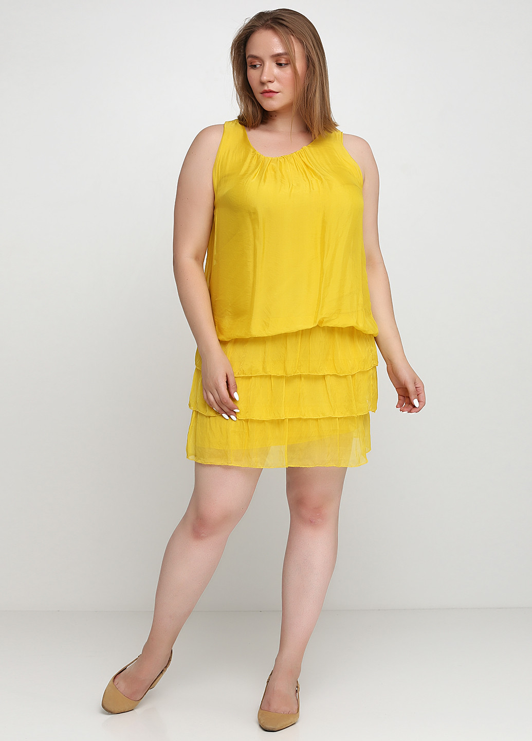 Жовтий кежуал сукня сукня-майка Made in Italy однотонна