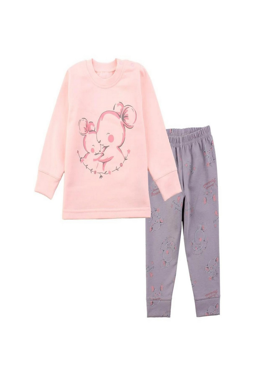 Персиковая всесезон пижама для девочки Фламинго Текстиль