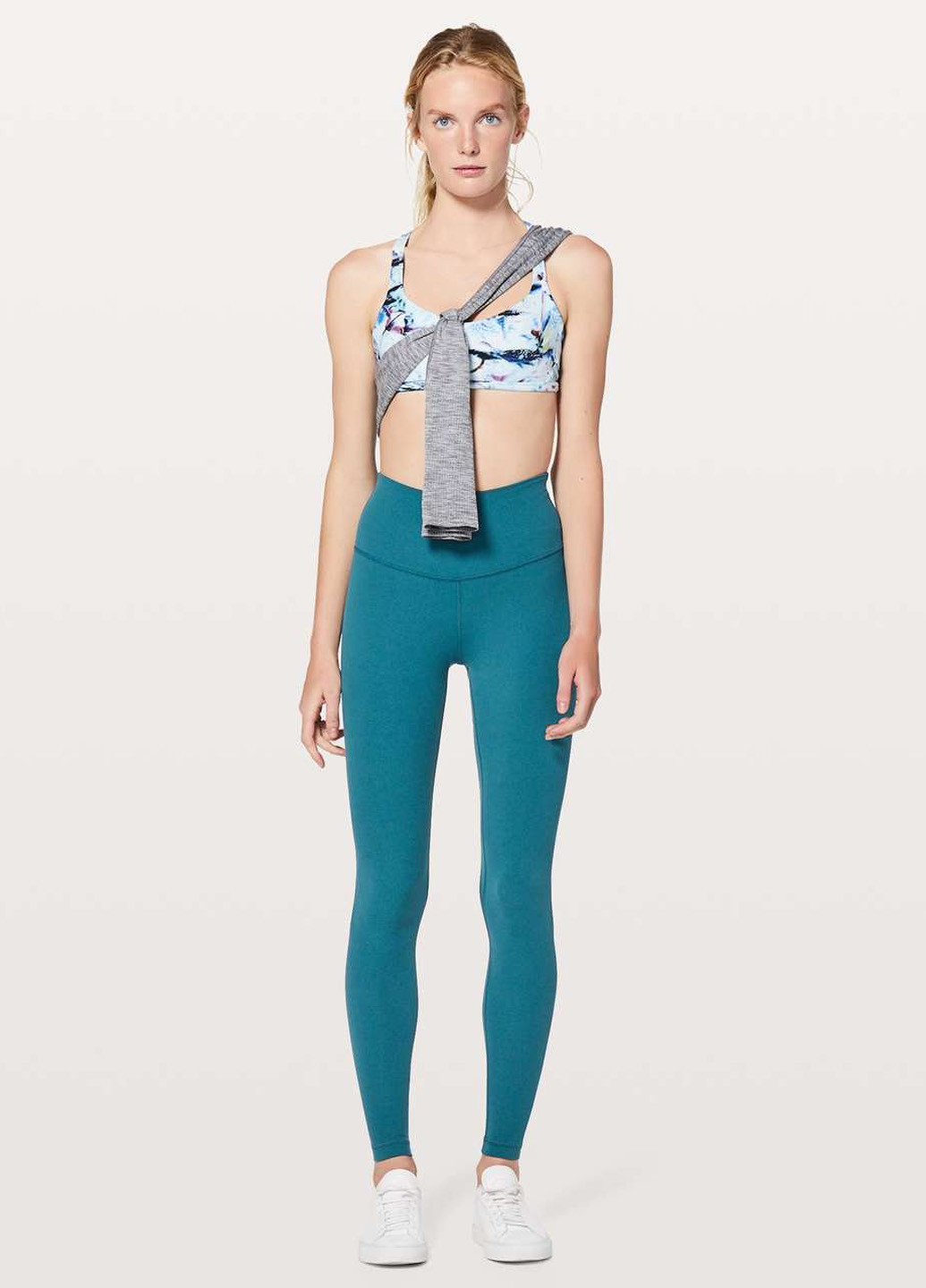Бирюзовые демисезонные леггинсы Lululemon Athletica