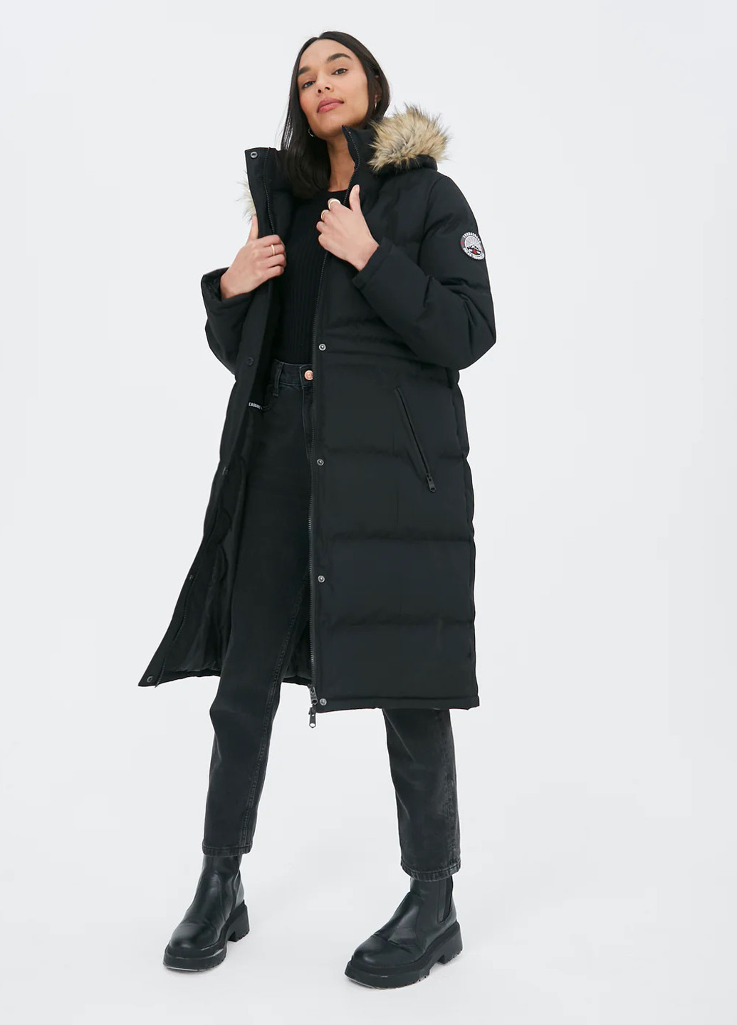 Чорна демісезонна куртка Threadbare