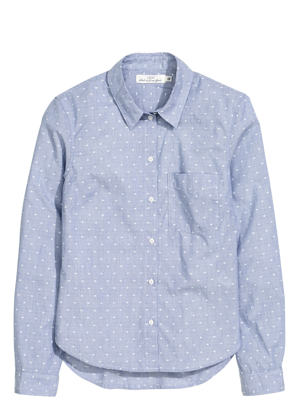 Голубой кэжуал рубашка в горошек H&M