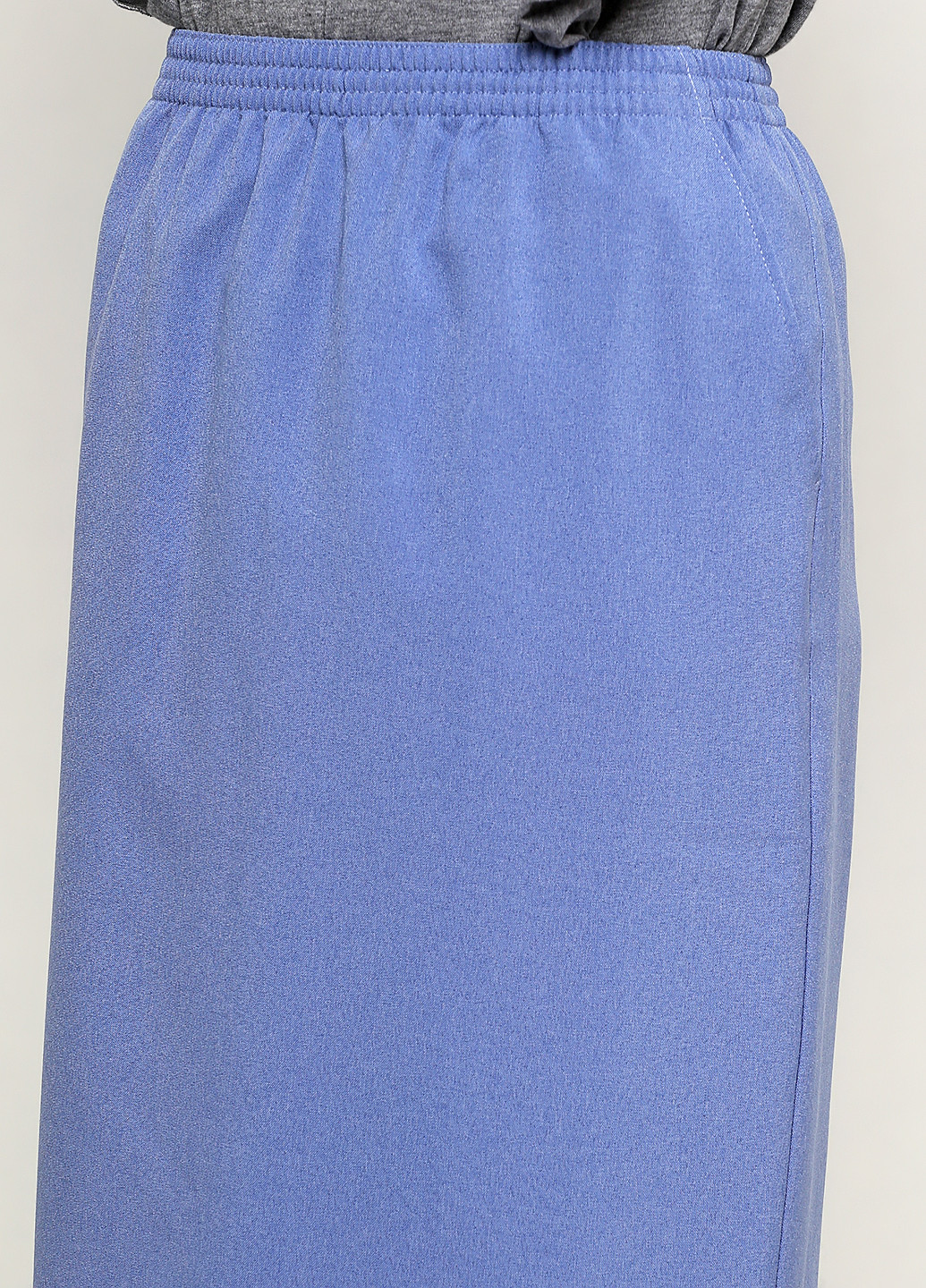 Голубая кэжуал однотонная юбка BRANDTEX CLASSIC миди