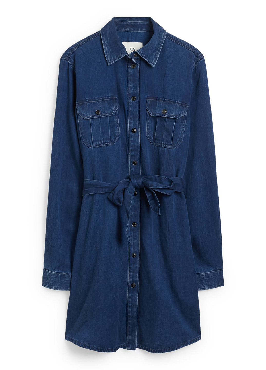 Синя кежуал, джинсова сукня сукня-сорочка C&A однотонна