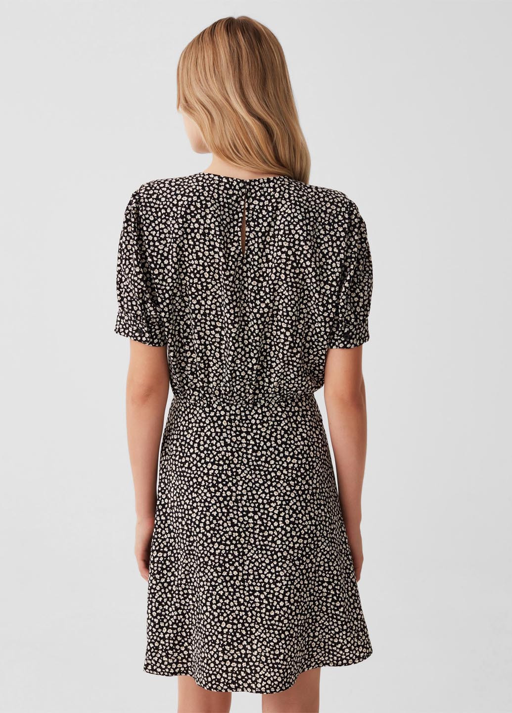 Коричневое кэжуал платье клеш OVS с цветочным принтом