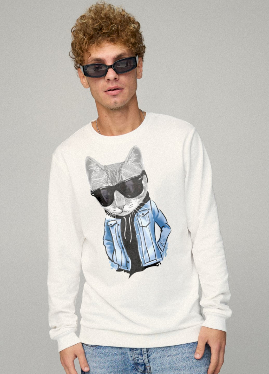 Білий свитшот мужской basic /no flis/ YAPPI малюнок (254557389)