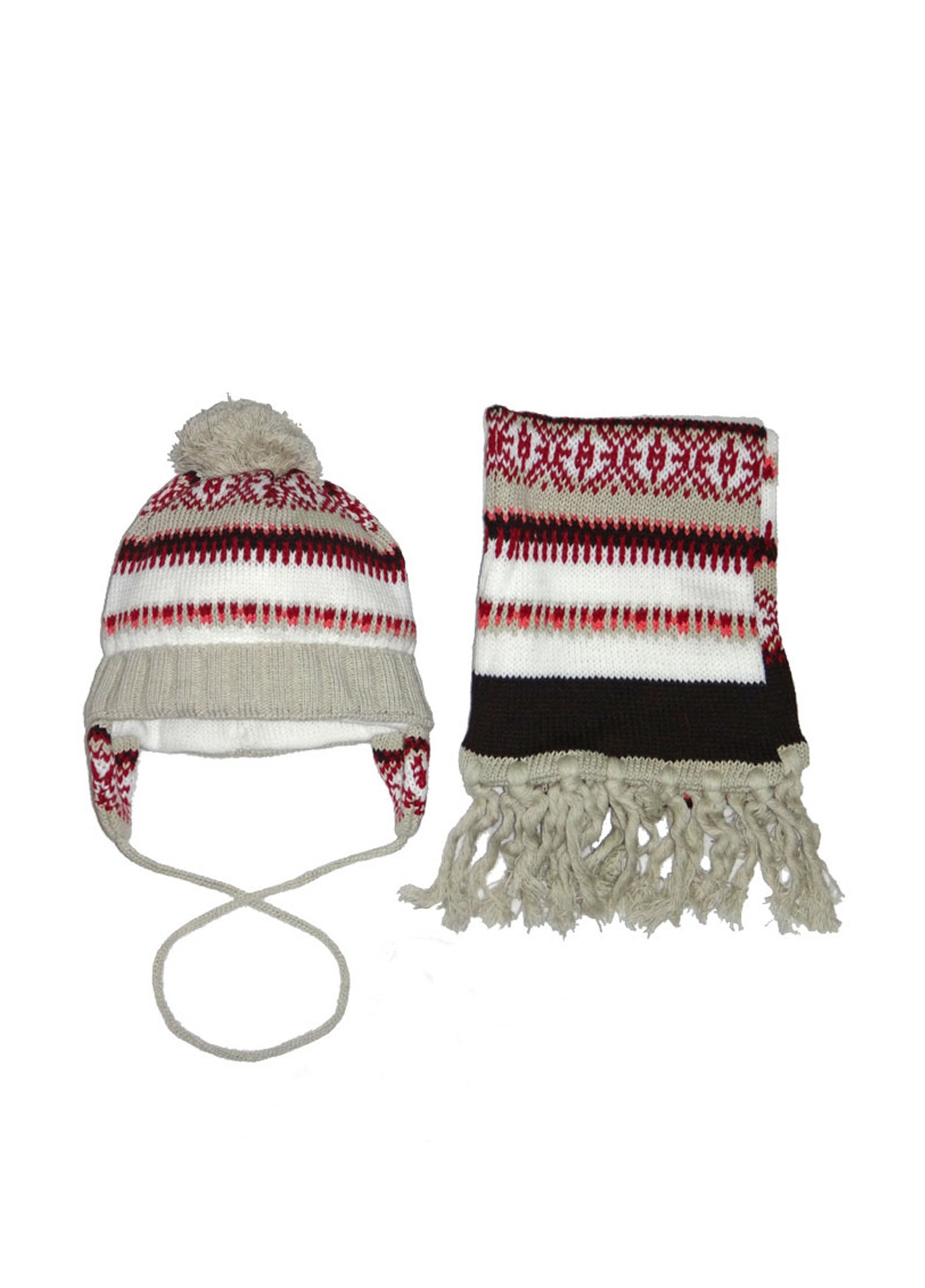 Бежевий демісезонний комплект (шапка, шарф) Wojcik
