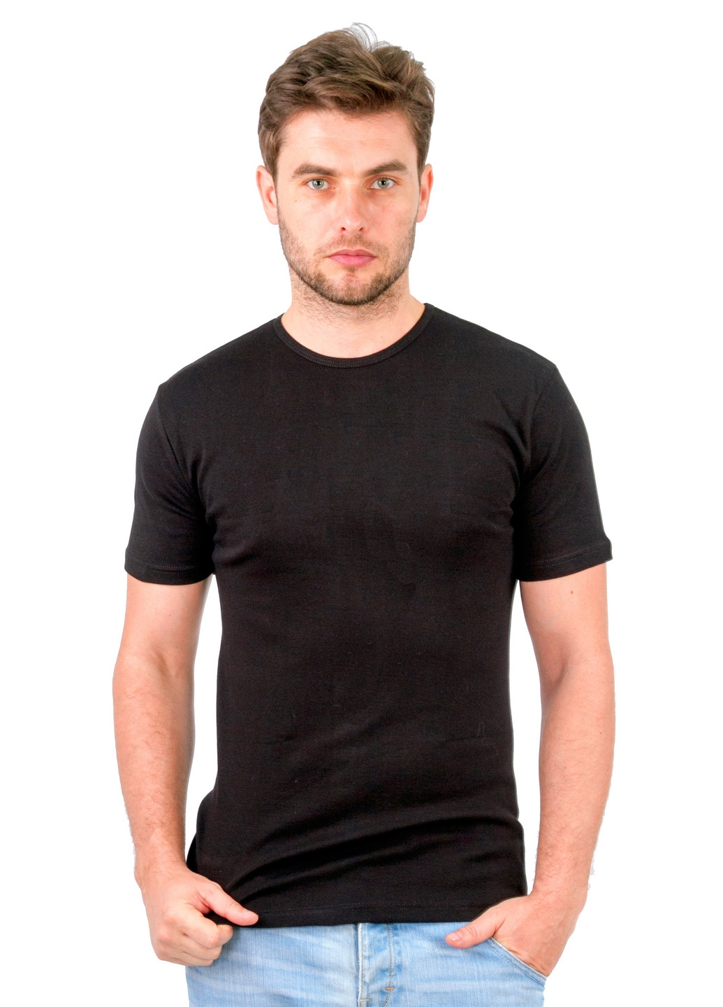 Чорна футболка чоловіча Наталюкс 21-1302